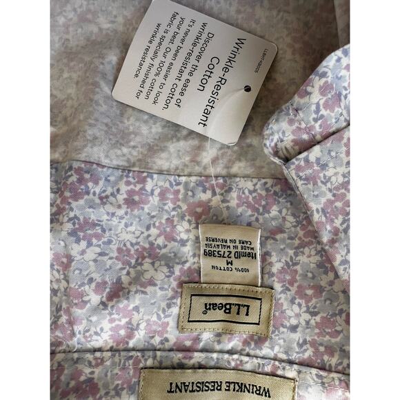 Vintage LL Bean Light Purple Floral Button Up Medium - Picture 10 of 10